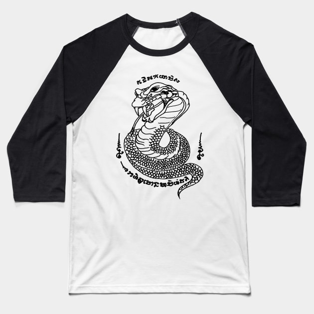 Muay Thai Tattoo Snake Baseball T-Shirt by KewaleeTee